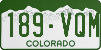 CO license plate 189VQM