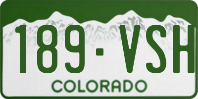 CO license plate 189VSH