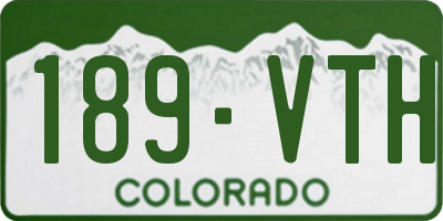 CO license plate 189VTH
