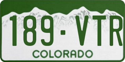 CO license plate 189VTR