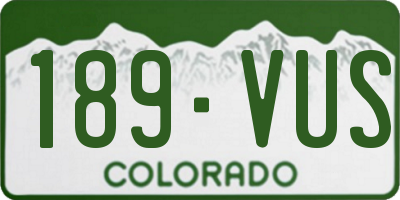 CO license plate 189VUS