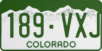 CO license plate 189VXJ