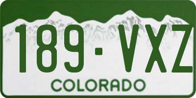 CO license plate 189VXZ