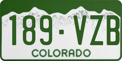 CO license plate 189VZB