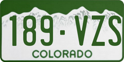 CO license plate 189VZS