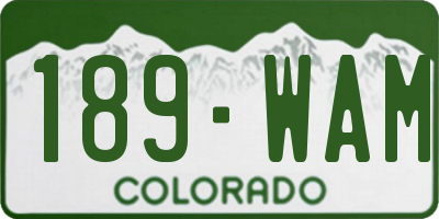 CO license plate 189WAM