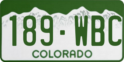 CO license plate 189WBC
