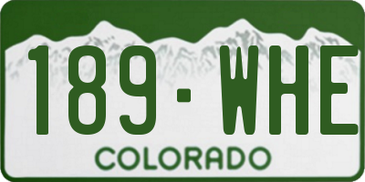 CO license plate 189WHE