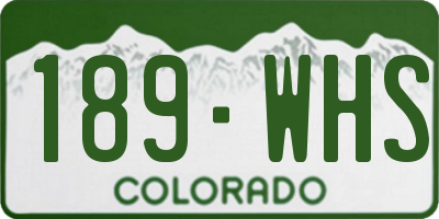 CO license plate 189WHS