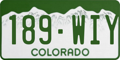 CO license plate 189WIY