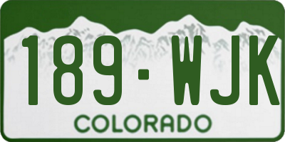 CO license plate 189WJK