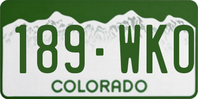 CO license plate 189WKO