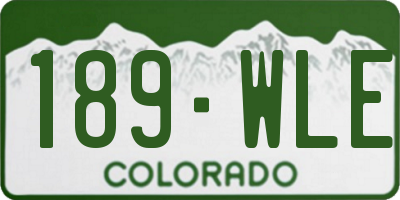 CO license plate 189WLE