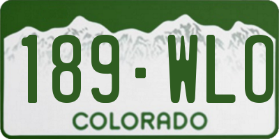 CO license plate 189WLO