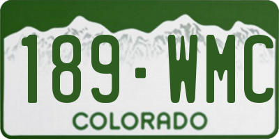CO license plate 189WMC