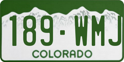 CO license plate 189WMJ
