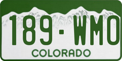 CO license plate 189WMO