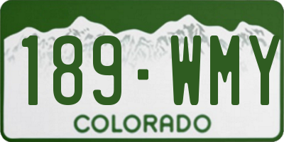 CO license plate 189WMY