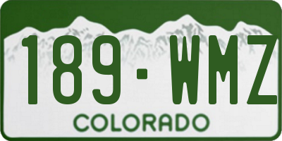 CO license plate 189WMZ
