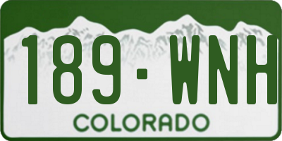 CO license plate 189WNH