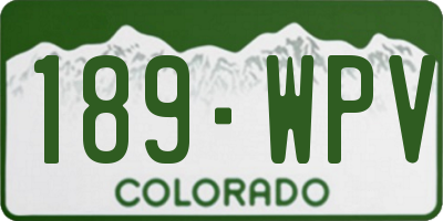 CO license plate 189WPV
