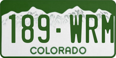 CO license plate 189WRM