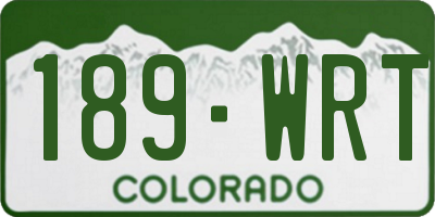 CO license plate 189WRT