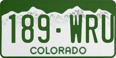 CO license plate 189WRU