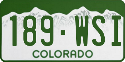 CO license plate 189WSI