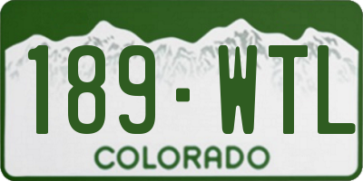 CO license plate 189WTL