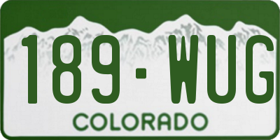 CO license plate 189WUG