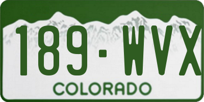 CO license plate 189WVX