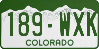 CO license plate 189WXK