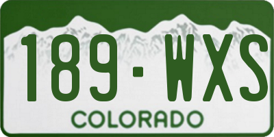 CO license plate 189WXS