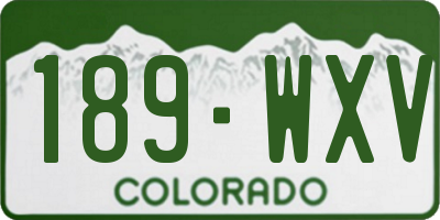CO license plate 189WXV