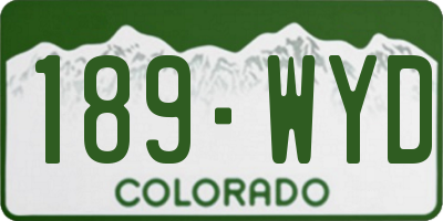 CO license plate 189WYD