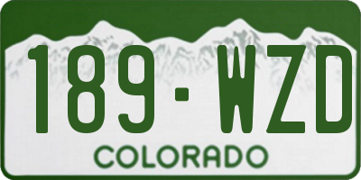 CO license plate 189WZD