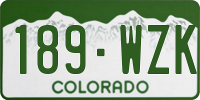 CO license plate 189WZK