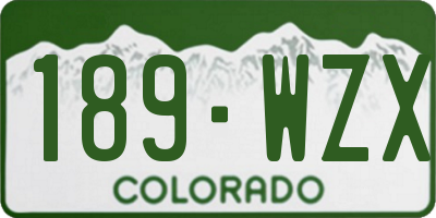 CO license plate 189WZX