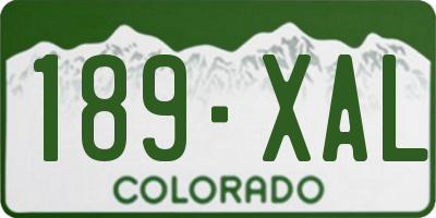 CO license plate 189XAL