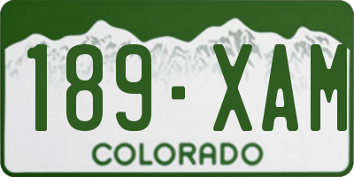 CO license plate 189XAM