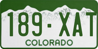 CO license plate 189XAT