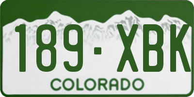 CO license plate 189XBK