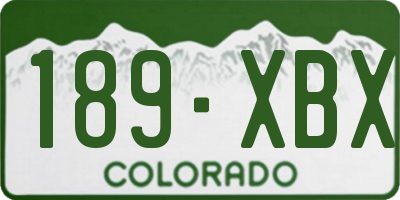 CO license plate 189XBX