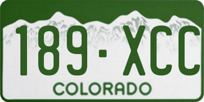 CO license plate 189XCC