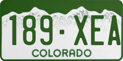 CO license plate 189XEA