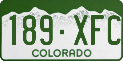 CO license plate 189XFC