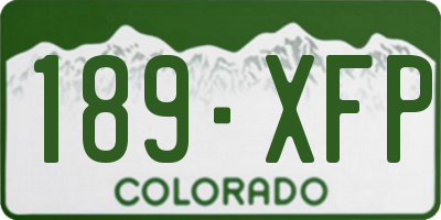 CO license plate 189XFP