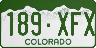 CO license plate 189XFX