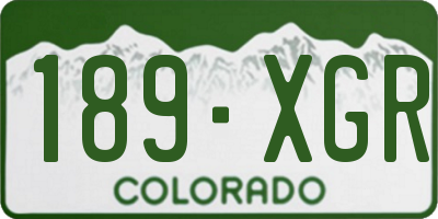 CO license plate 189XGR